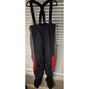 Harley Davidson Black/Gray/Red Winter Riding Bibs Suspenders Pants Size Large